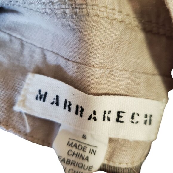 Anthropology Marrakech Beige Linen Chic Jacket Blazer 3/4 Sleeves Size Small - Picture 8 of 9